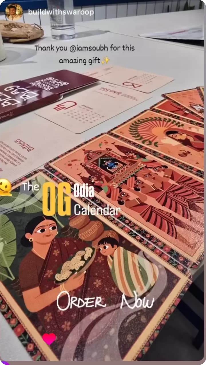 Thank you @iamsoubh for this amazing gift. The OG Odia calendar.